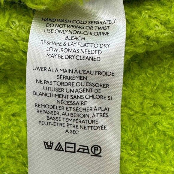 Free People Teddy Sweater Tunic Fuzzy Wool Blend Relaxed Pullover Green Sz Small - Picture 10 of 12